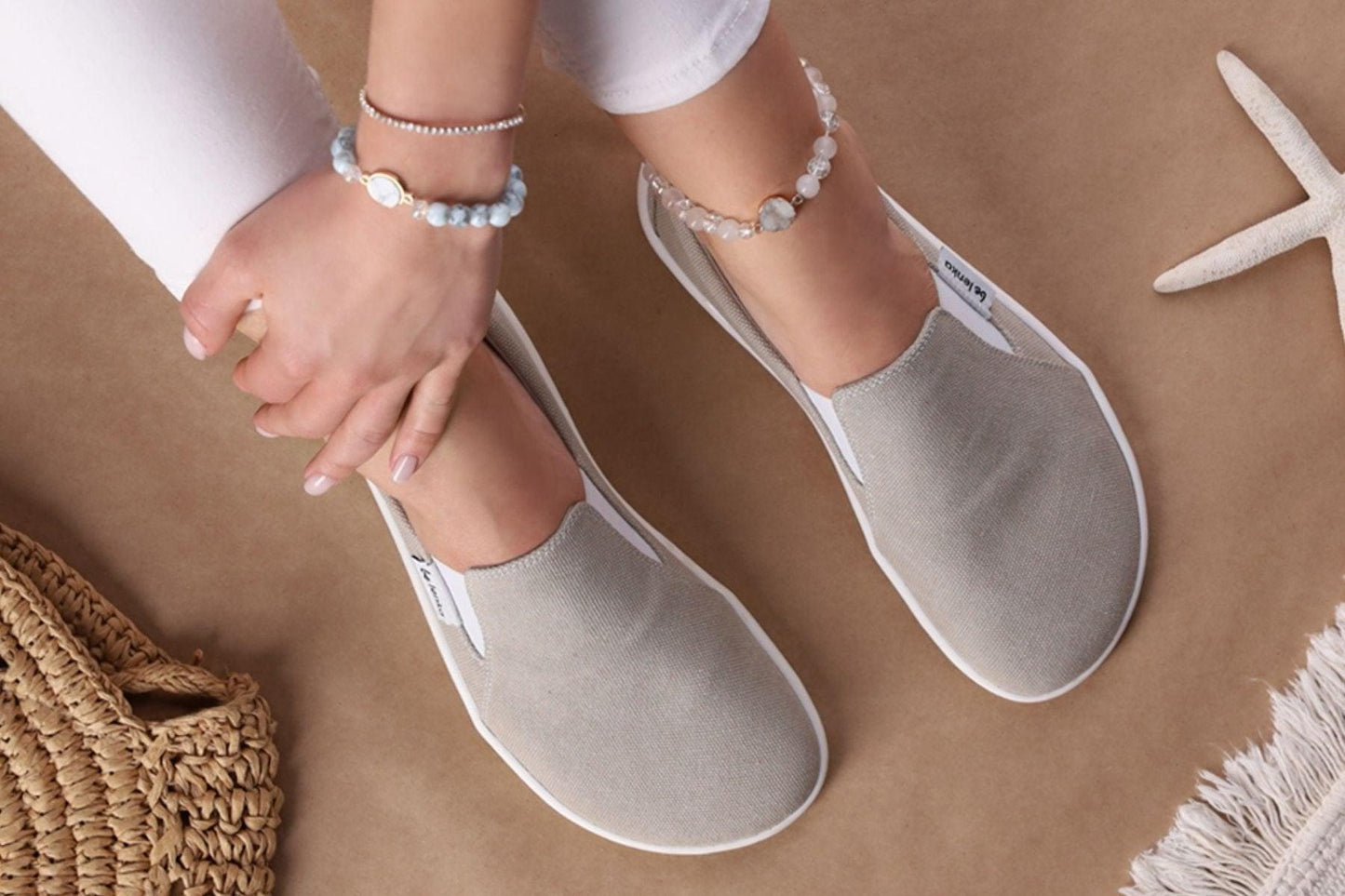 Ténis Slip-on Be Lenka Eazy - Vegan - Areia - peaoquadrado